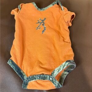 Browning Orange Bodysuit with Textured Design